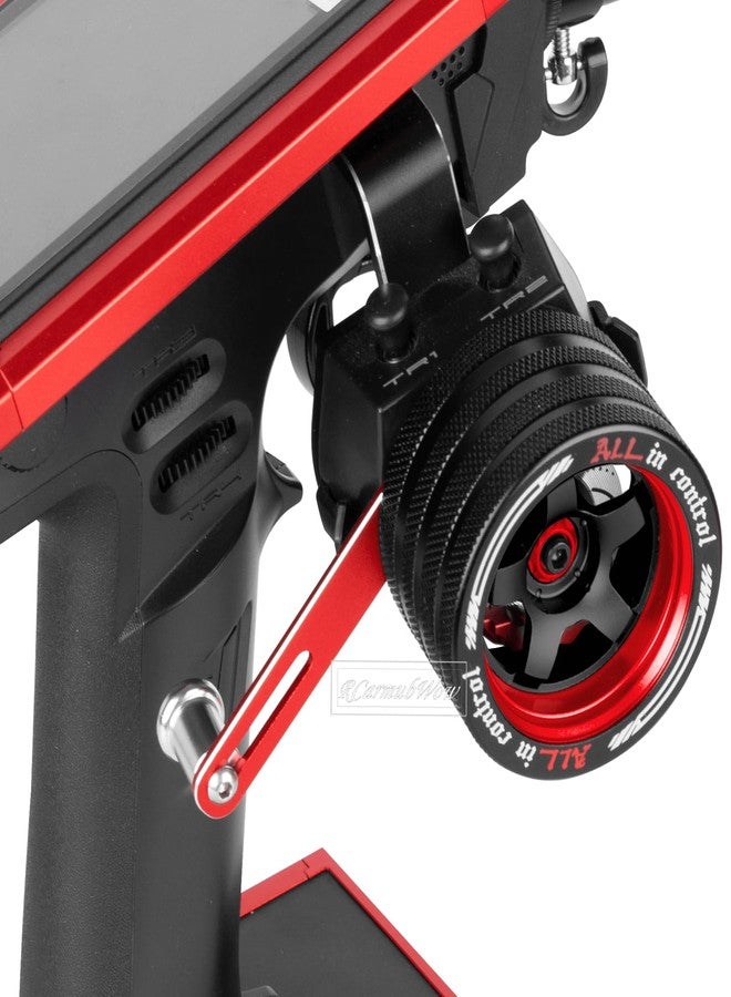 RCarmubWow RC Transmitter Hand Wheel Upgrades Parts for MT4 MT5 M12 M17,FUTABA 4PX 7PX 10PX,Flysky Noble NB4,WFLY X9,Metal RC Hand Wheel Steering,Red - Image 5