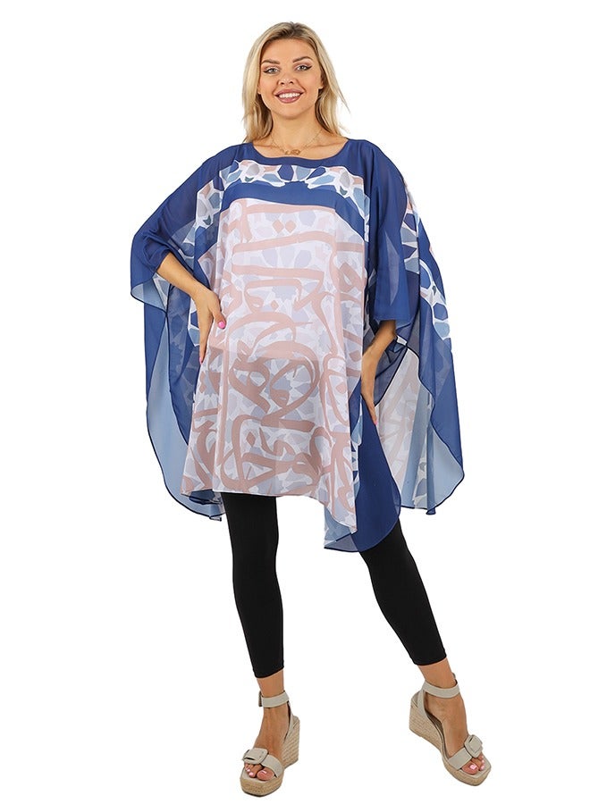 Zmurud "Chiffon Poncho - Printed "  - Image 1