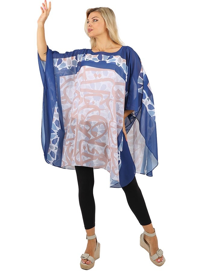 Zmurud "Chiffon Poncho - Printed "  - Image 3