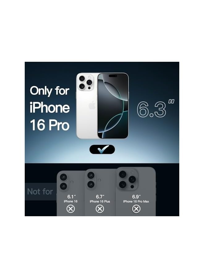 جي تيك حافظة لهاتف آيفون 16 برو مقاس 6.3 بوصة، غطاء ممتص للصدمات غير أصفر اللون، ظهر شفاف مضاد للخدش (شفاف) - Image 2