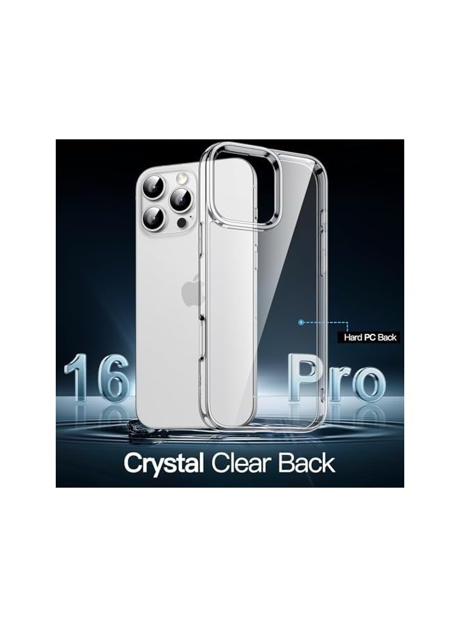 جي تيك حافظة لهاتف آيفون 16 برو مقاس 6.3 بوصة، غطاء ممتص للصدمات غير أصفر اللون، ظهر شفاف مضاد للخدش (شفاف) - Image 3