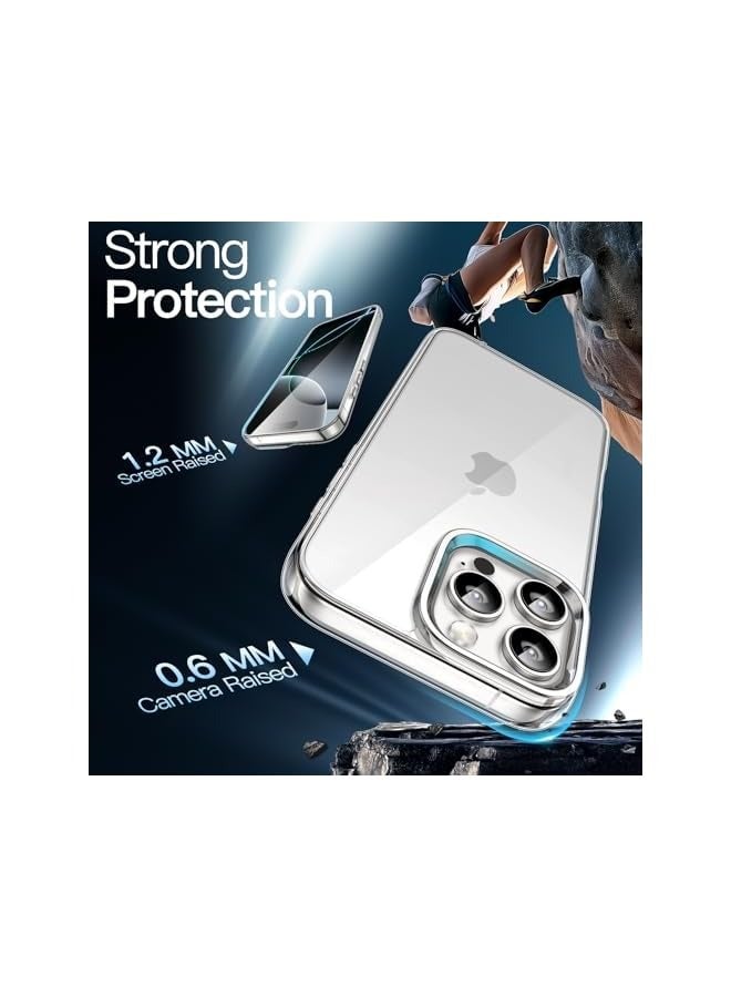 جي تيك حافظة لهاتف آيفون 16 برو مقاس 6.3 بوصة، غطاء ممتص للصدمات غير أصفر اللون، ظهر شفاف مضاد للخدش (شفاف) - Image 4