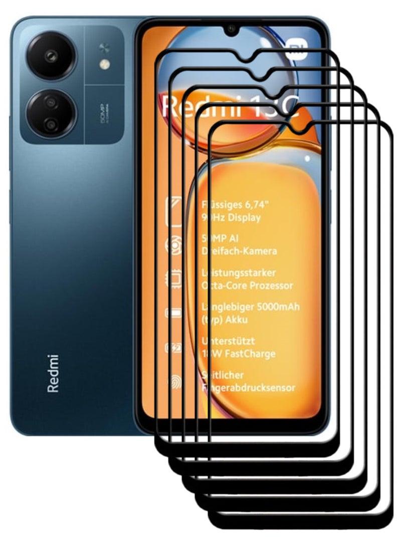 ACLIX 5 Pieces Antistatic ESD Dustproof Premium Quality High Definition Tempered Glass Screen Protector Designed For Xiaomi Redmi 13C - Image 1