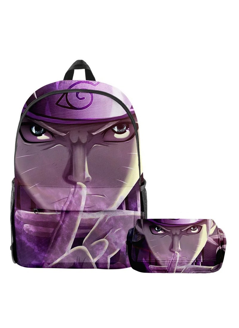 Naruto - 【 School Season 】Naruto Student Backpack Children's Anime Backpack Double-layer Pen Bag Two-piece Back-to-school Must-have 14-inch Laptop Bag Casual Bag Travel Bag - Image 1