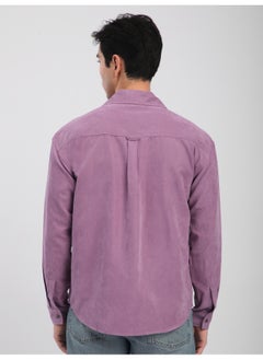 Beyoung Bright Lilac Front Yoke Suede Shirt  - Image 4