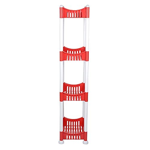 Cutting EDGE Cutting EDGE Pixie 28 x 21 CM 4 Layer Red Plastic Shelf Counter Table Top Organizer for Home Kitchen and Office - Image 1