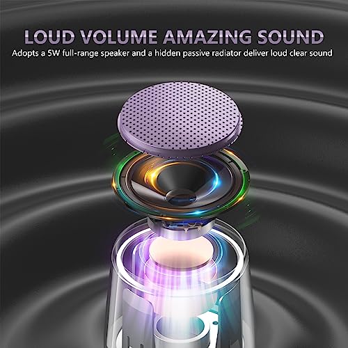 INSMY C17-MAX, Waterproof Small Bluetooth Speaker, Rich Audio, Pairing, Portable, Handheld, Purple - Image 4