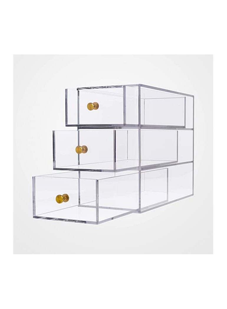 Creative Planet Acrylic Storage Organizer Drawers for Cosmetics, Sunglasses, Makeup, Thoughtful Valentine Gift for Women (3 Level M) - Image 4