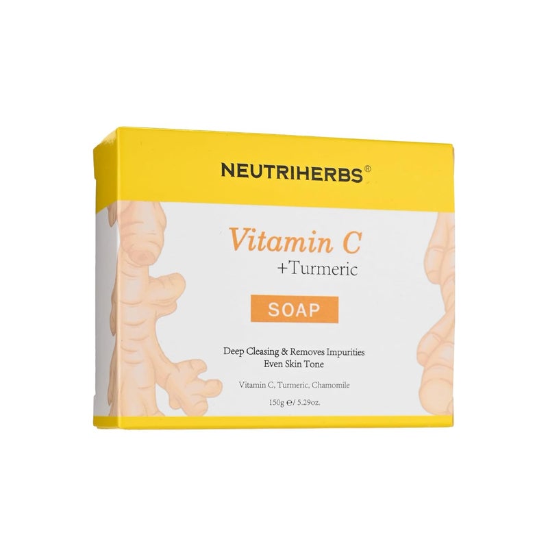 Neutriherbs Turmeric Soap for Face Body529 oz 1 BarBrightening Vitamin C Soap Bar for Acne Uneven Skin Tone Cleansing Natural Soap - Image 2