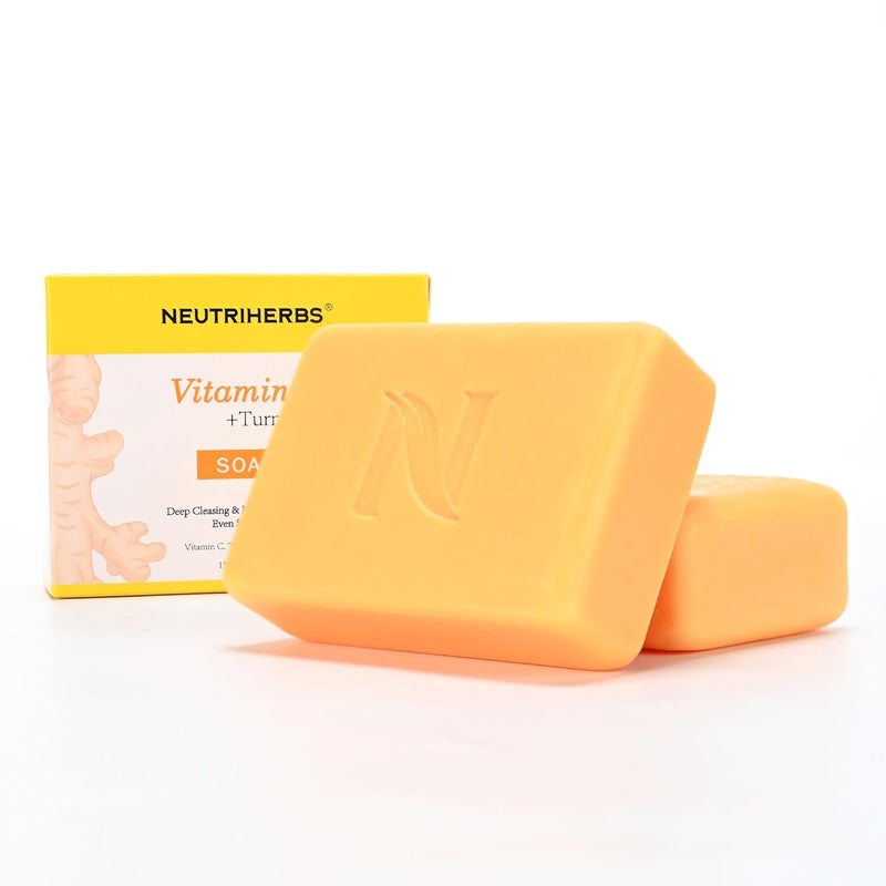 Neutriherbs Turmeric Soap for Face Body529 oz 1 BarBrightening Vitamin C Soap Bar for Acne Uneven Skin Tone Cleansing Natural Soap - Image 1