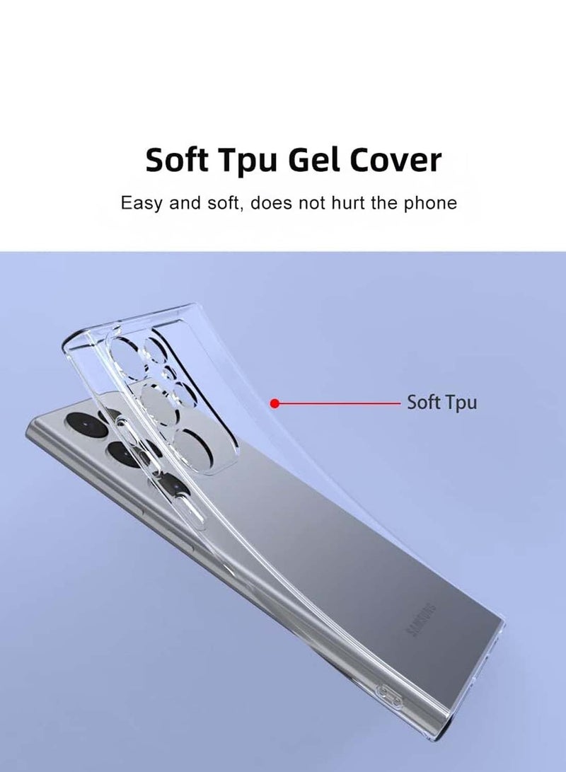 Wtech Samsung Galaxy S25 Ultra 2025 TPU Soft Corners with Hard PC Case Cover - Clear - Image 4