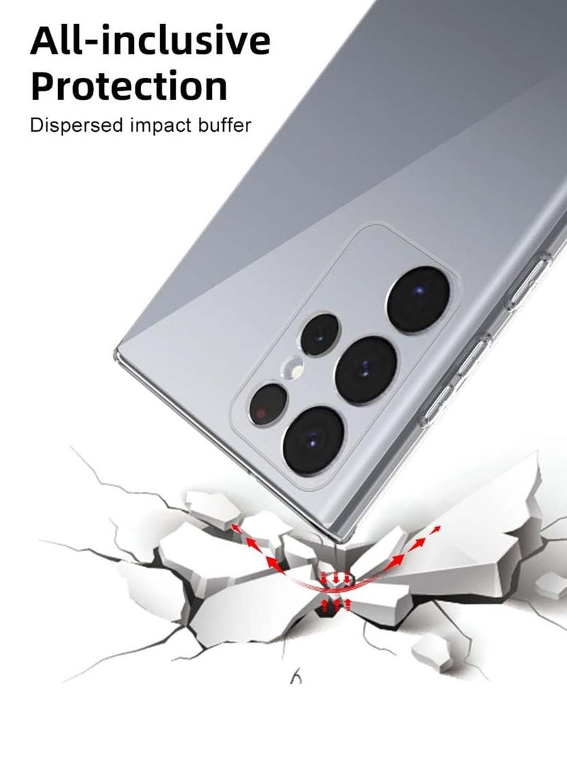 Wtech Samsung Galaxy S25 Ultra 2025 TPU Soft Corners with Hard PC Case Cover - Clear - Image 3