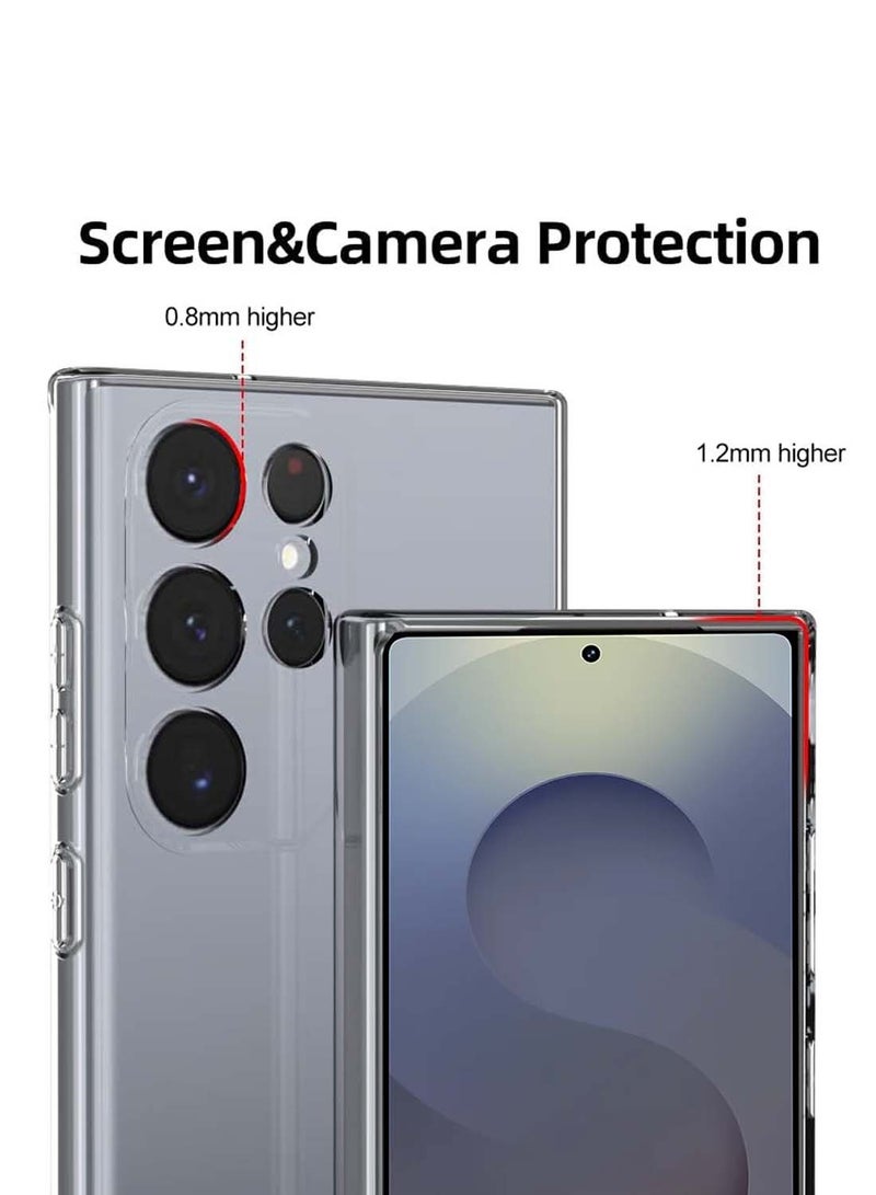 Wtech Samsung Galaxy S25 Ultra 2025 TPU Soft Corners with Hard PC Case Cover - Clear - Image 2