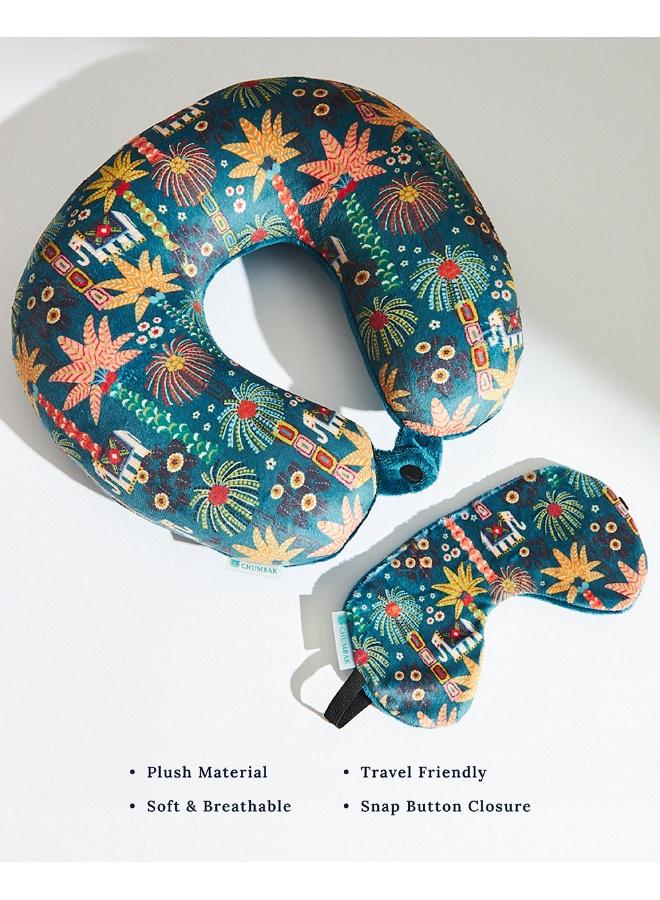 Chumbak Resort Life Travel Pillow with Plush Eye Mask - Image 4