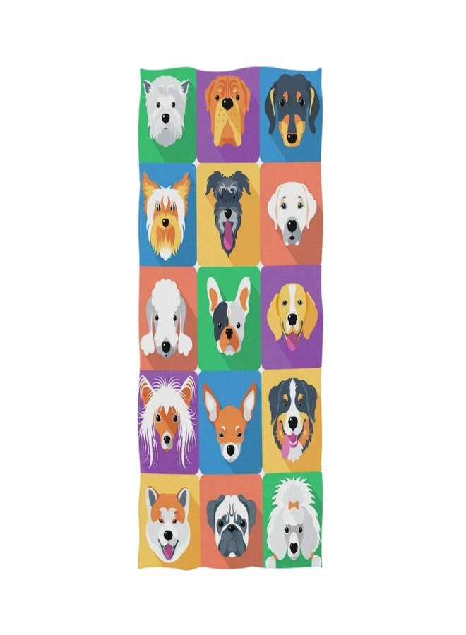 Naanle Cute Dogs Icon Print Soft Bath Towel Highly Absorbent Large Hand Towels Multipurpose for Bathroom, Hotel, Gym and Spa (16 x 30 Inches) - Image 1