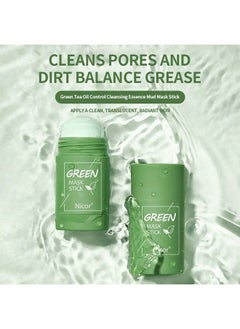 Nicor Green Tea Cleasing Mask Stick, Deep Cleanse Green Blackhead Remover Stick, Green Mask Stick for Face Moisturizing, Purifying, Blackhead Remover with Green Tea Extract For All Skin Types  - Image 2