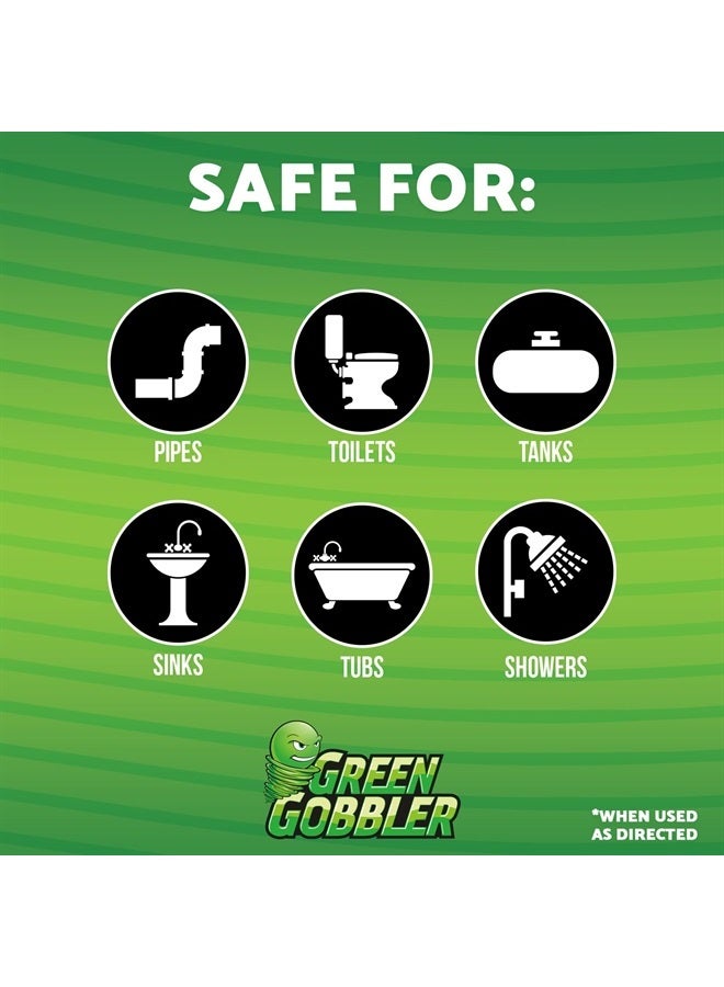 Green Gobbler مزيل انسداد الشعر والشحوم بقوة صناعية | جل منظف المجاري | آمن للأنابيب، المراحيض، الأحواض، الحمامات، المجاري وأنظمة الصرف الصحي | 1 جالون - Image 4