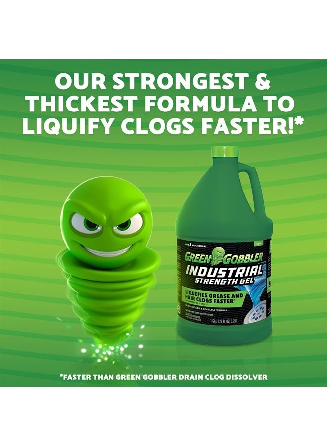 Green Gobbler مزيل انسداد الشعر والشحوم بقوة صناعية | جل منظف المجاري | آمن للأنابيب، المراحيض، الأحواض، الحمامات، المجاري وأنظمة الصرف الصحي | 1 جالون - Image 5
