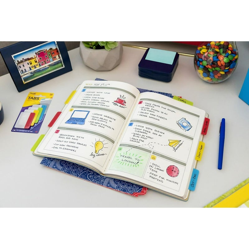 Post-it Tabs, 2 in, Solid, Assorted Colors, 6 Tabs/Color, 5 Colors, 30 Tabs/Pack (686-ROYGB) - Image 2