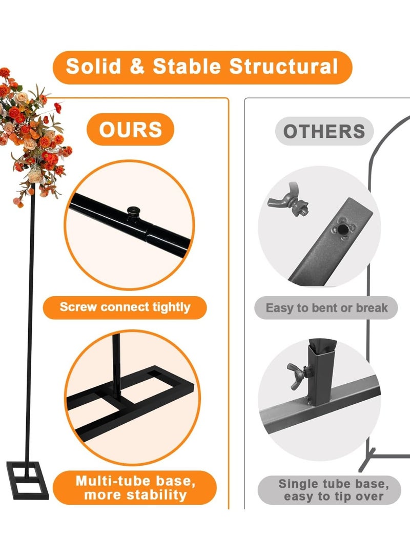 Jorunb 6.6 FT Wedding Arch Backdrop Stand Metal Backdrop Stand for Wedding Ceremony Birthday Party Bridal Baby Shower Photo Booth Garden Floral Balloon Arch Decoration Black - Image 2