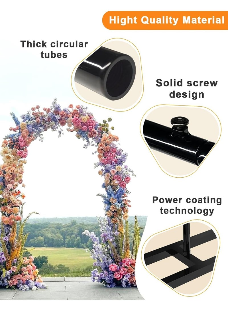 Jorunb 6.6 FT Wedding Arch Backdrop Stand Metal Backdrop Stand for Wedding Ceremony Birthday Party Bridal Baby Shower Photo Booth Garden Floral Balloon Arch Decoration Black - Image 3