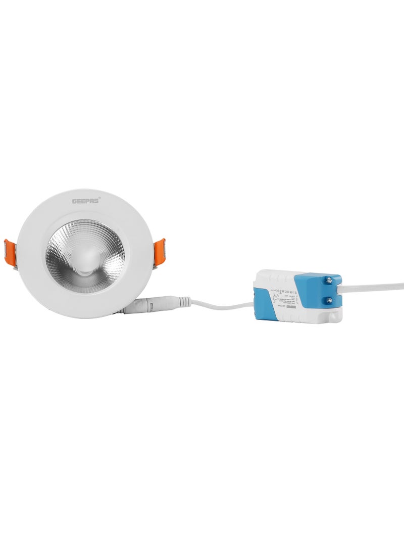 GEEPAS GESL55039 - Round Cob Downlight Led 9W -  Downlight Ceiling Light | Natural Cool White 6500K | Long Life 50,000 Burning Hours | Ultra Slim | 3 Years Warranty  - Image 3