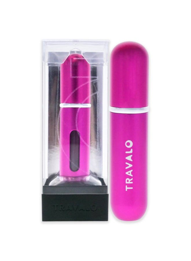 Travalo Classic Perfume Atomizer - U refill system - Elegant Metal Travel Atomiser - TSA Flight Approved Portable Mini Refillable Empty spray Bottle - Glass-free Scent Pump Case - Pink 0.17 oz / 5ml  - Image 1