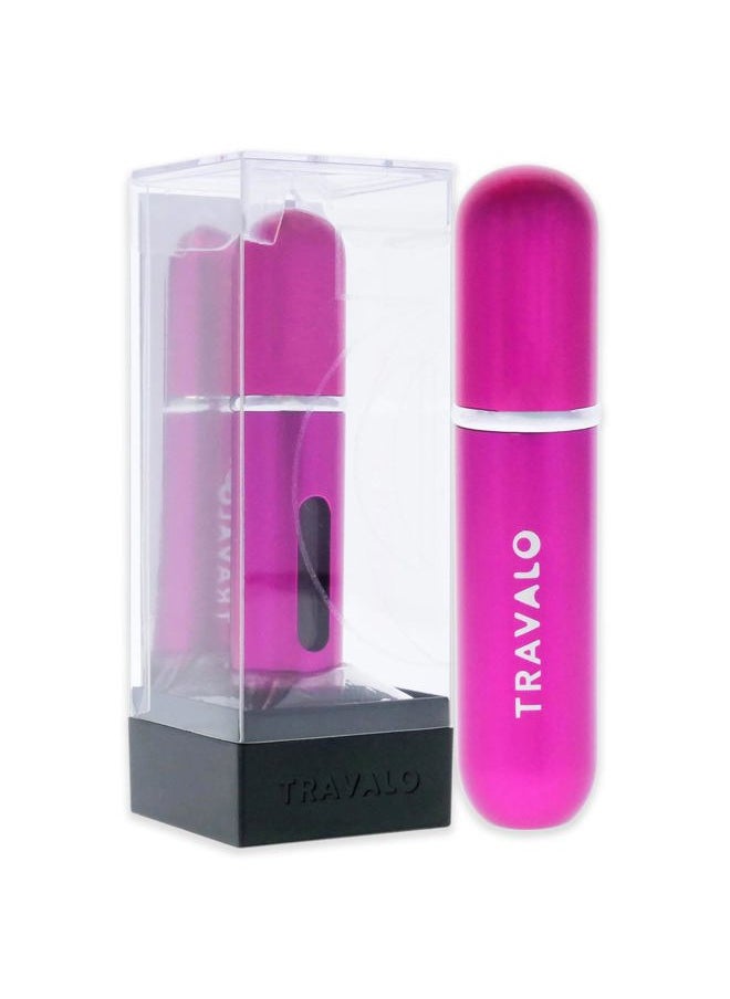 Travalo Classic Perfume Atomizer - U refill system - Elegant Metal Travel Atomiser - TSA Flight Approved Portable Mini Refillable Empty spray Bottle - Glass-free Scent Pump Case - Pink 0.17 oz / 5ml  - Image 3