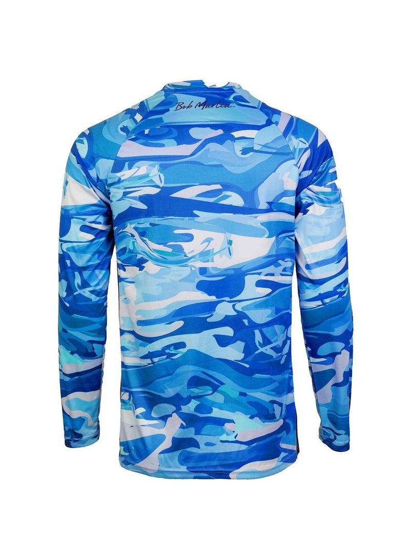 BOB MARLIN Marlin Performance Shirt Blue Storm-Medium - Image 2