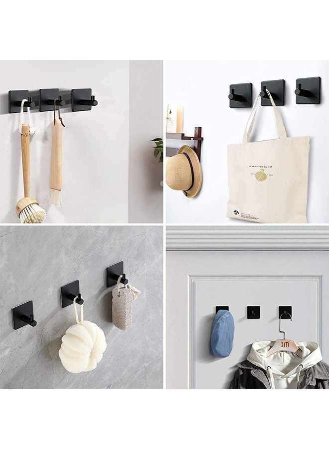 CityRiya-Long Adhesive Hooks Heavy Duty Wall Hangers Hooks Waterproof Stainless Steel Towel Hanger Holder Stick on Hooks for Hanging Kitchen Bathroom Home-6 Packs  - Image 4