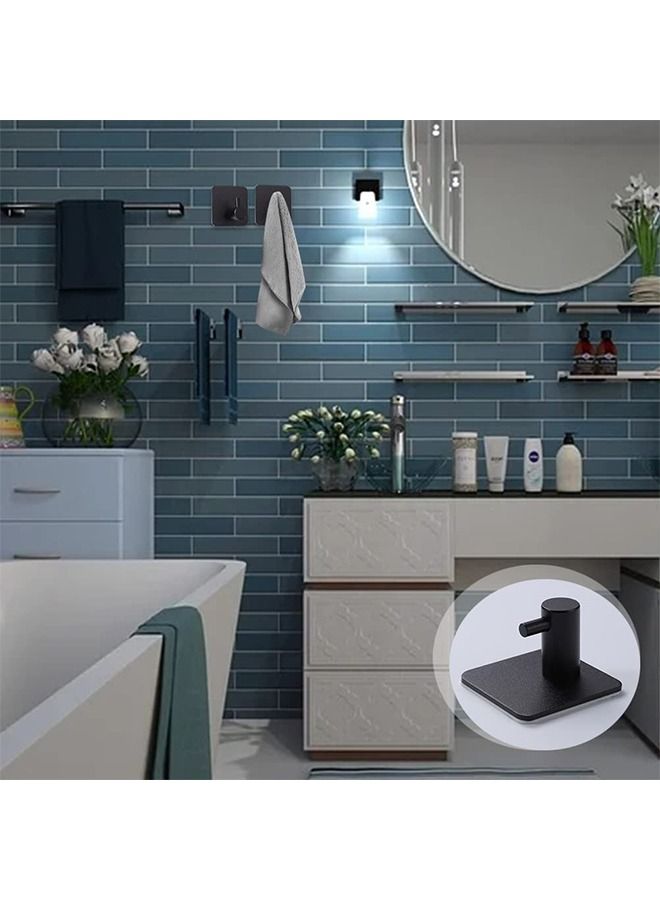 CityRiya-Long Adhesive Hooks Heavy Duty Wall Hangers Hooks Waterproof Stainless Steel Towel Hanger Holder Stick on Hooks for Hanging Kitchen Bathroom Home-6 Packs  - Image 3