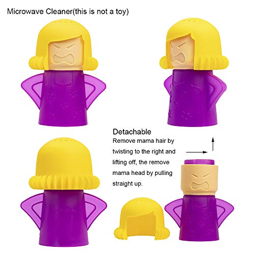 Aivwis Angry Mom Microwave Cleaner, Mad Mama Microwave Steam Cleaner, Just Add Vinegar and Water, Easily Cleans the Crud in Minutes (Purple) - Image 2