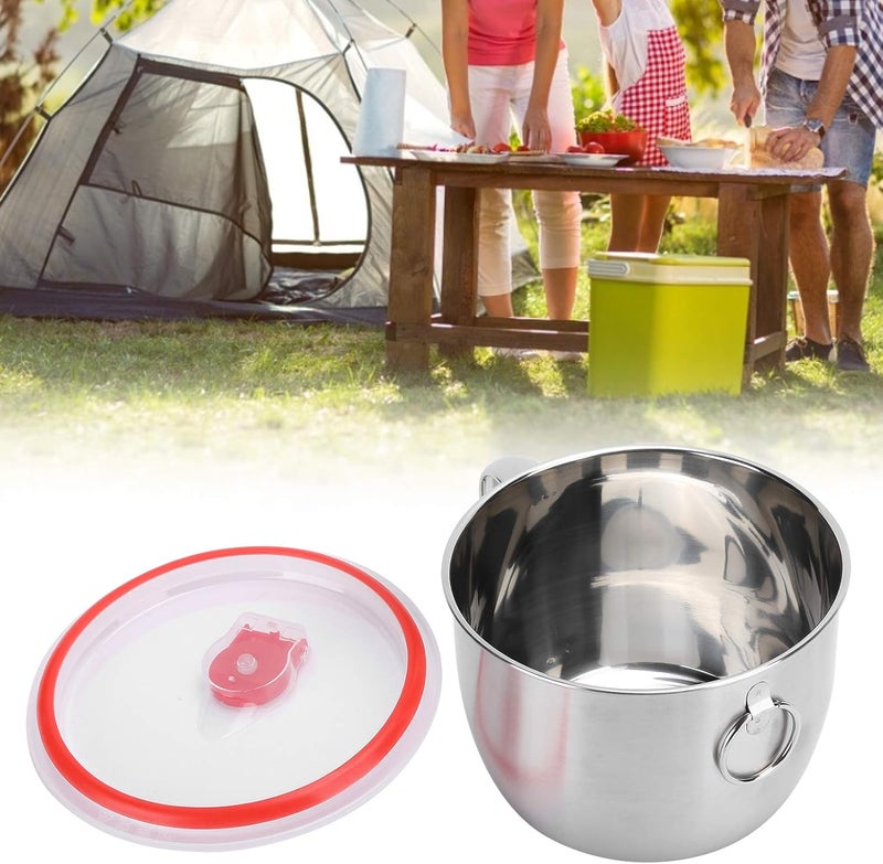 cheekyglo Bowl with Lid and Handle, 44oz Stainless Steel Salad Bowl, Soup Bowls Lunch Box Container for Home, School, Dorm, Office and Picnic - Image 4