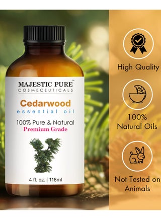 Cedarwood Essential Oil - 118 ml | 100% Pure and Natural | Premium Grade Essential Oils for Aromatherapy, Diffusers, Skin, Massage and Humidifiers | - view 2