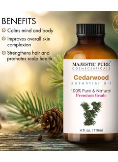 Majestic Pure Cedarwood Essential Oil - 118 ml | 100% Pure and Natural | Premium Grade Essential Oils for Aromatherapy, Diffusers, Skin, Massage and Humidifiers |  - Image 4