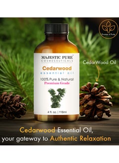 Majestic Pure Cedarwood Essential Oil - 118 ml | 100% Pure and Natural | Premium Grade Essential Oils for Aromatherapy, Diffusers, Skin, Massage and Humidifiers |  - Image 3