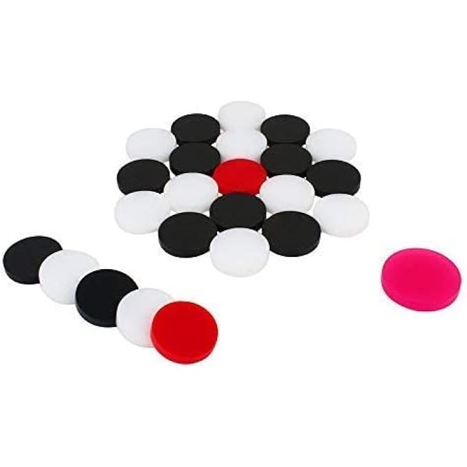 Sagar Prem 6mm Acrylic Sheet Carrom Board Coin and Striker Set Pack of 25 Solid - Image 2