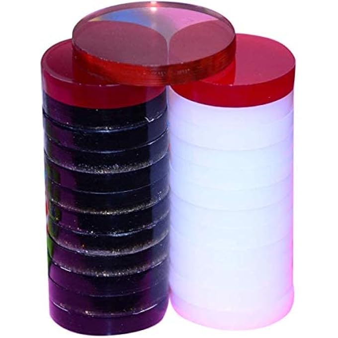 Sagar Prem 6mm Acrylic Sheet Carrom Board Coin and Striker Set Pack of 25 Solid - Image 5