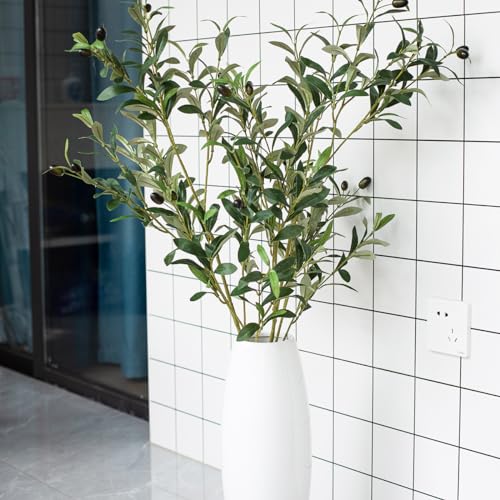 Heleze 39 Inch Artificial Olive Branch Greenery Stems Fake Plants with 222 Leaves for Vase Faux Olive Branches Home Decor Indoor 2PCS - Image 3