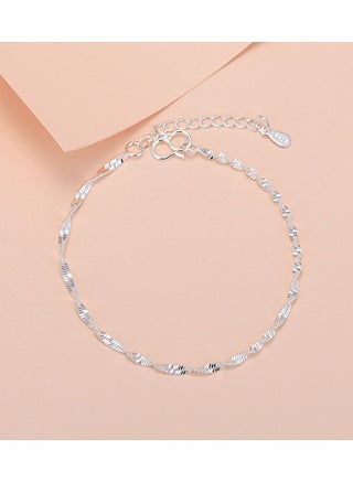 Silver water ripple bracelet