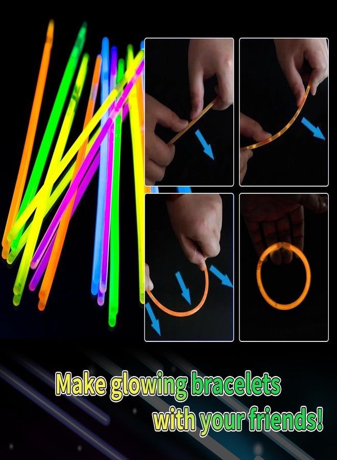 Taikula 200 Pack 8'' Glow Sticks Bulk Party Favors Pink Light Up Sticks with Connectors Neon Glow in the Dark Party Supplies Bracelets for Holiday Birthday Party Decoration(Pink) - Image 3