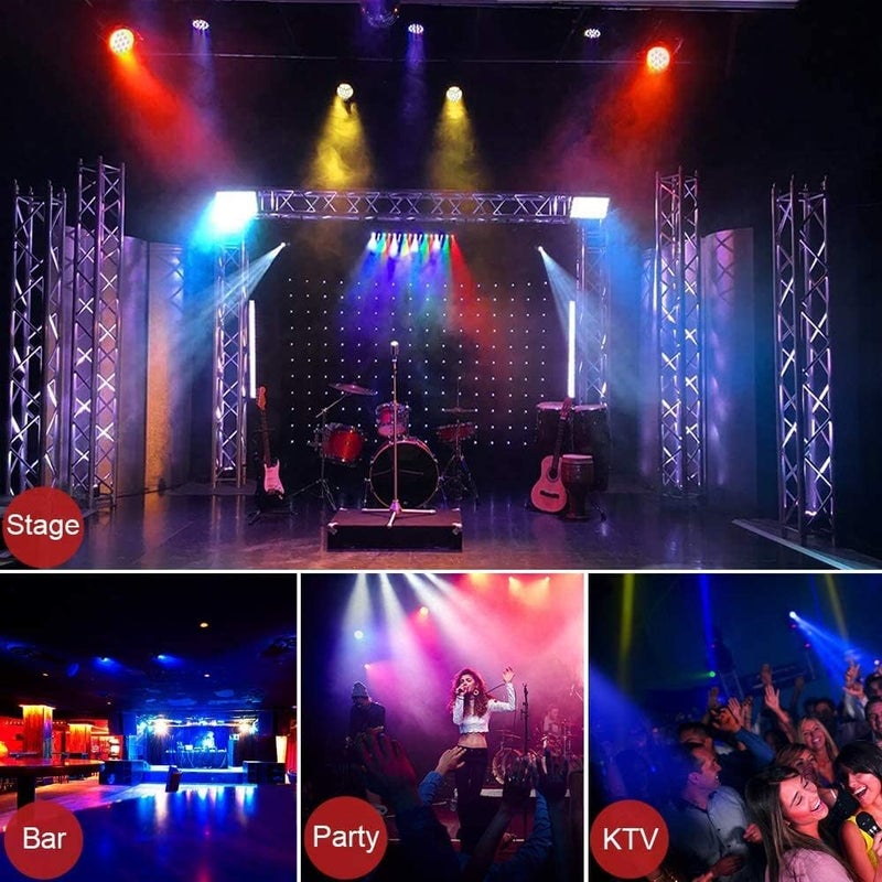 MOSFiATA RGB 36 LED Stage Lights - Sound Activated DMX Control, 7 Modes Disco Lights with Remote Control (4PCS) - Image 2