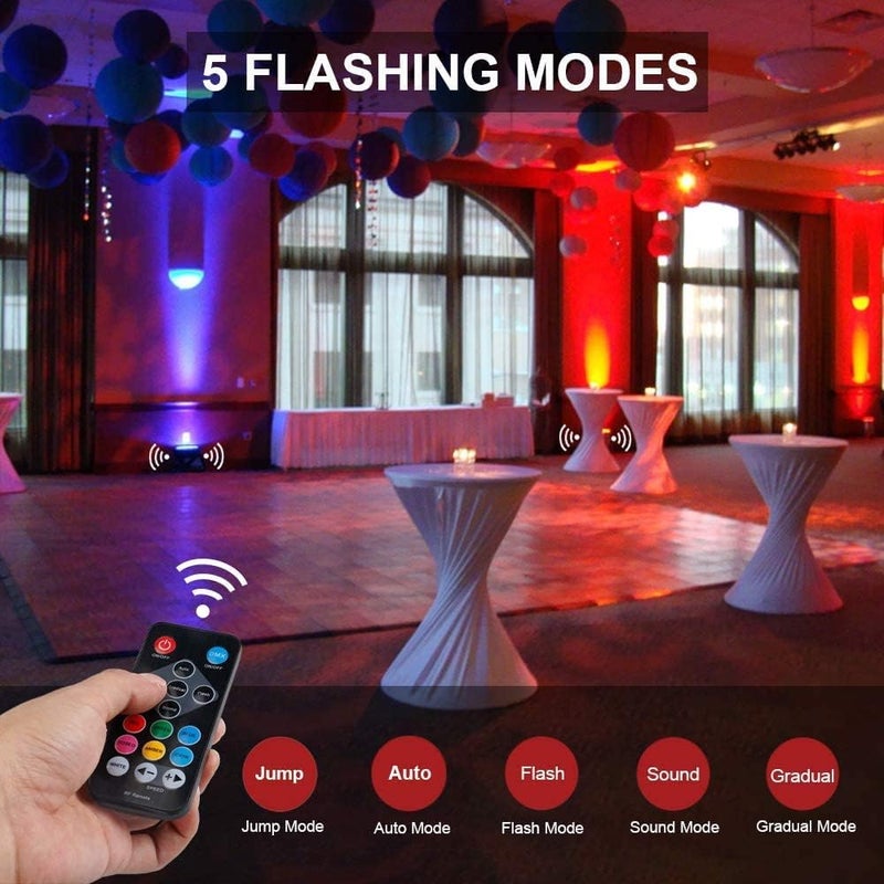 MOSFiATA RGB 36 LED Stage Lights - Sound Activated DMX Control, 7 Modes Disco Lights with Remote Control (4PCS) - Image 4