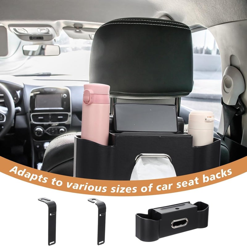 Paporich 3-in-1 Car Organizer and Storage Box with Tissue Holder and Cup Holders - Image 4