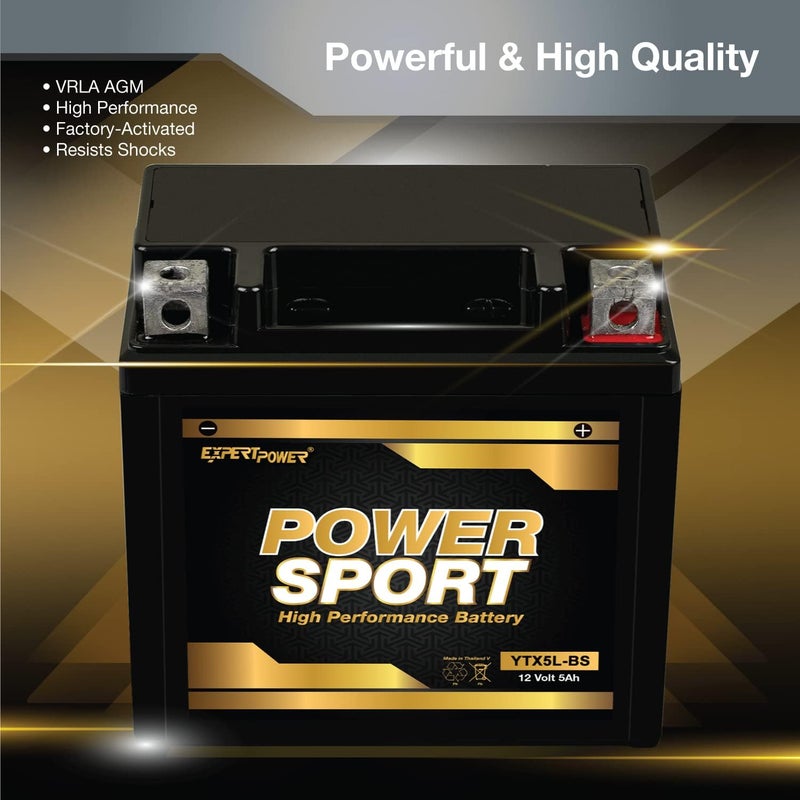 ExpertPower YTX5L-BS Battery replacement (5Ah, 12v, Sealed) Maintenance Free Battery ® - Image 4