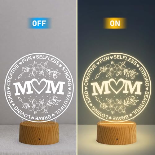 GIFTMEBAZAR Best Mom LED Lamp | Birthday Gift for Mom | Mothers Day Gift | Gift for Mom from Daughter Son | Warm White Light with On/Off Touch Button | USB Powered - Image 2