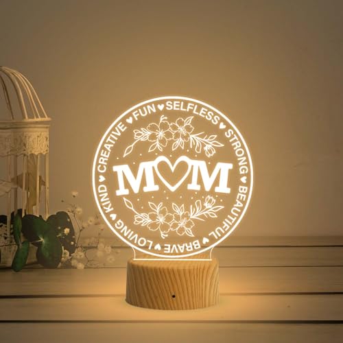 GIFTMEBAZAR Best Mom LED Lamp | Birthday Gift for Mom | Mothers Day Gift | Gift for Mom from Daughter Son | Warm White Light with On/Off Touch Button | USB Powered - Image 1