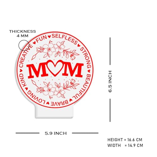 GIFTMEBAZAR Best Mom LED Lamp | Birthday Gift for Mom | Mothers Day Gift | Gift for Mom from Daughter Son | Warm White Light with On/Off Touch Button | USB Powered - Image 5