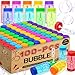 Uzoxlsn 100 Pack 10 Neon Colors Bubble Bottles with Wand Attached to the Cap Summer Bubble Solution Bulk Toy Birthday Decor Gift Box Party Favor Supplies for Kid Carnival Goody Bag Stuffer Pinata Filler - Image 2