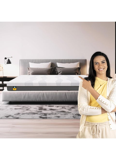 Centuary Mattresses Sleepables 6Inch Single Size with Active Edge Support Antimicrobial Foam Rolled Vaccumed Bonnell Spring Mattress 72x36x6